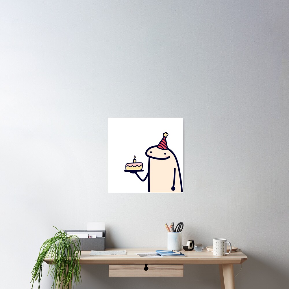 Flork cake Happy birthday meme Art Board Print for Sale by