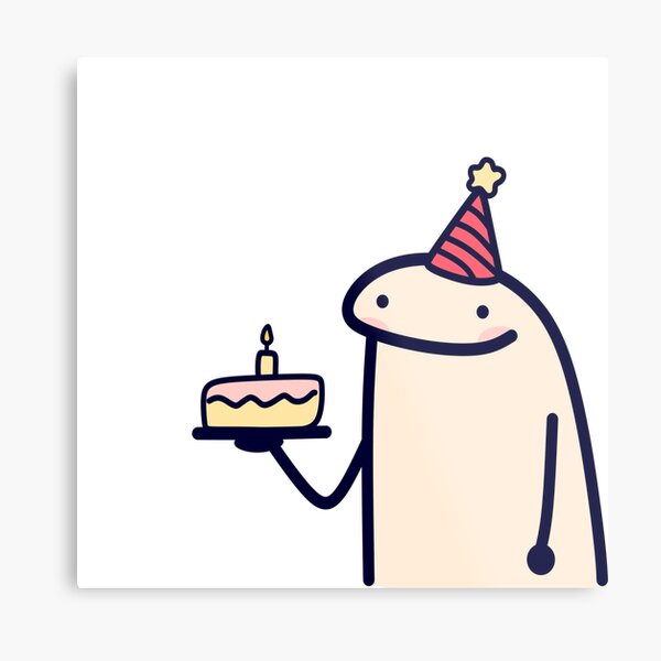 Flork cake Happy birthday meme Mounted Print for Sale by