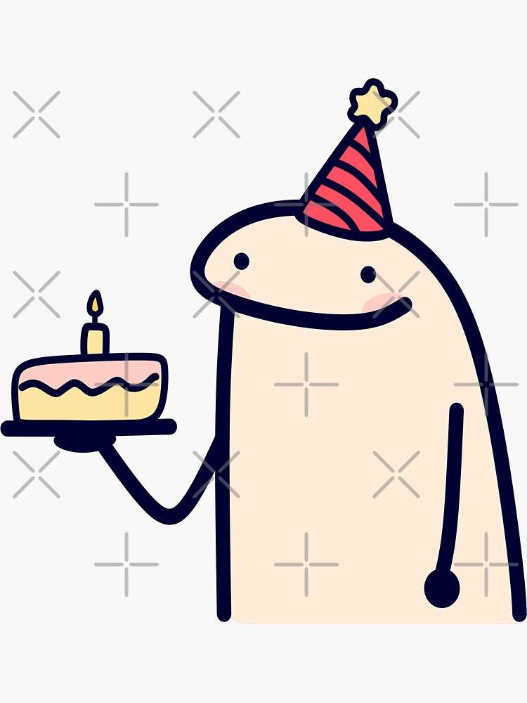 Happy Birthday Flork Meme Funny Cake Stock Vector (Royalty Free