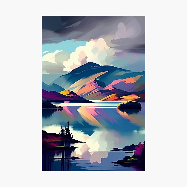 Loch Lomond's Radiant Beauty: A Vibrant Abstract View Photographic Print