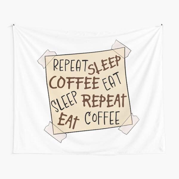 Artikel-Vorschau von Essen Sie Schlafkaffee Wiederholen Sie die Post-it-Erinnerungsnotiz, designt und verkauft von ReminderNote.