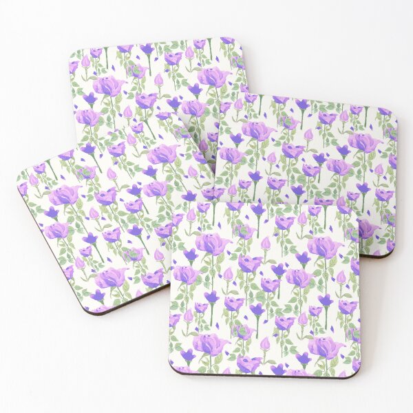 Item preview, Roses & Leaves Pattern Mauve designed and sold by BirdsNatureArt.