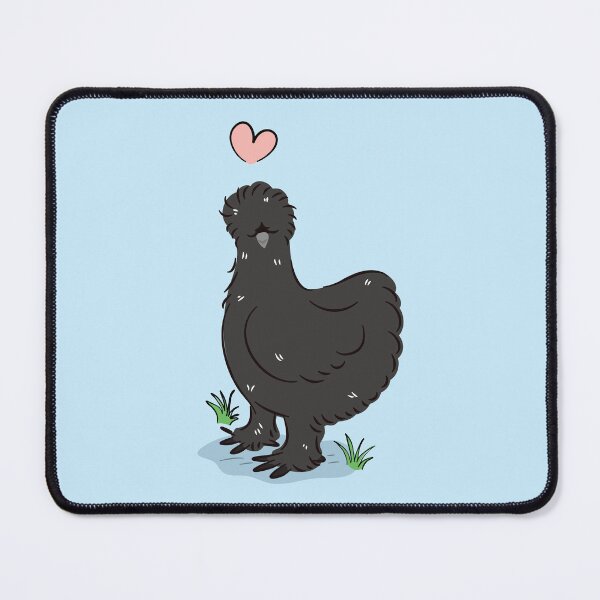 Item preview, LOVE Black Silkie Chicken - baby blue designed and sold by Lulupainting.