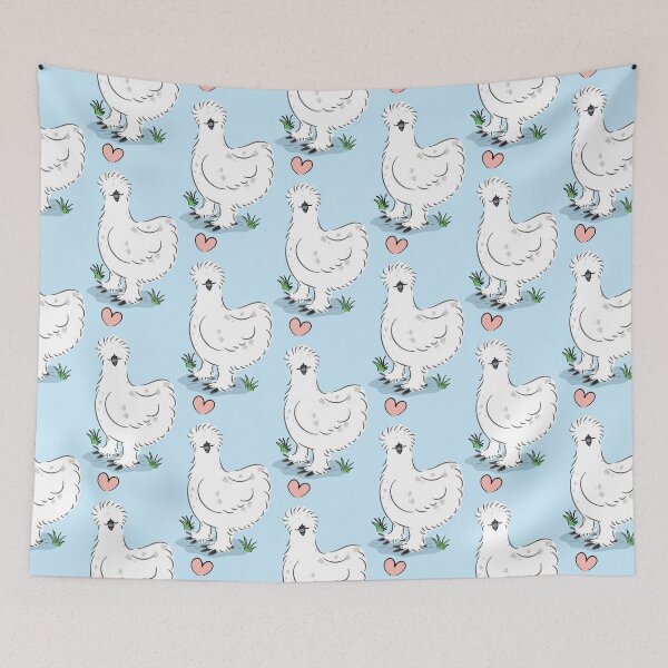 Item preview, LOVE White Paint Silkie Chicken designed and sold by Lulupainting.