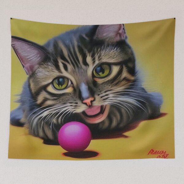 Item preview, Cat and ball designed and sold by Steeshirts.