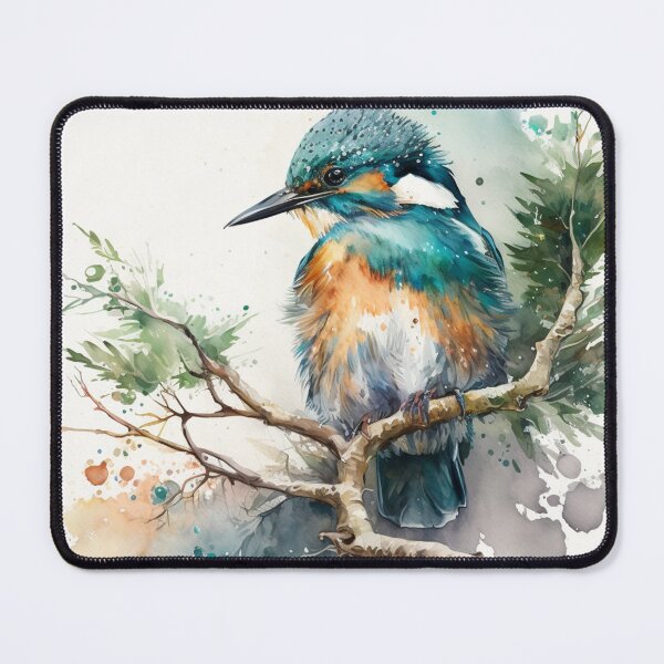 Item preview, Pretty Blue Bird sitting in a tree - Watercolour Artistic Watercolor designed and sold by JoshiexJames.