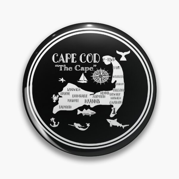 Item preview, Cape Cod Map Shark Souvenir Lighthouse designed and sold by funnytshirtemp.