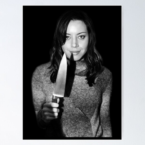 Item preview, aubrey plaza holding knife designed and sold by -sierraa.