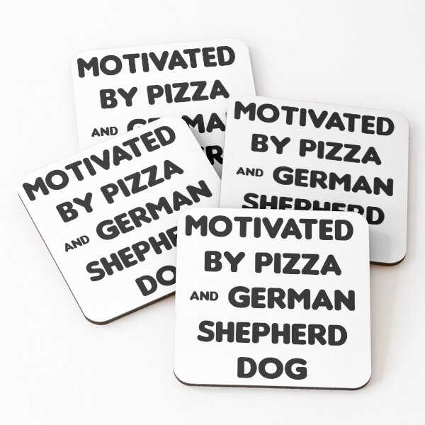 Item preview, Motivated by Pizza & German Shepherd- Funny designed and sold by CheeseBlueprint.