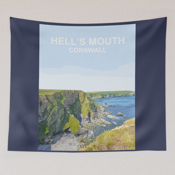 Item preview, Hells Mouth Cornwall. Cornish gift. Travel poster designed and sold by BarbaraGlebska.