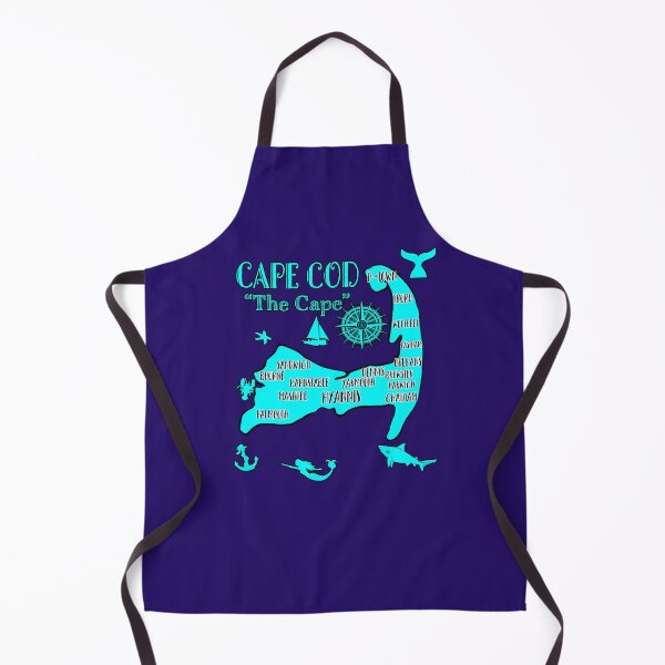 Item preview, Cape Cod Map Teal Blue Shark Souvenir Lighthouse designed and sold by funnytshirtemp.