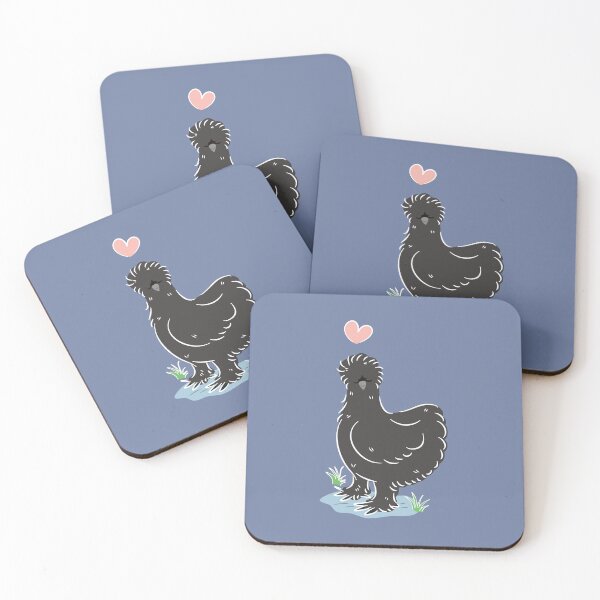 Item preview, LOVE Black Silkie Chicken - navy designed and sold by Lulupainting.