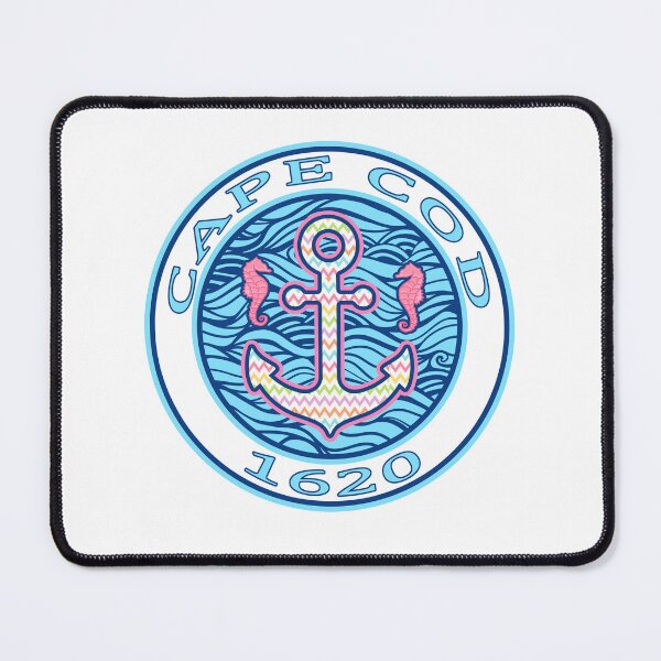 Item preview, Cape Cod Preppy Anchor Seahorse Pink Blue designed and sold by funnytshirtemp.