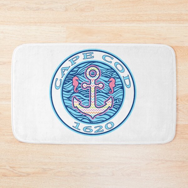 Item preview, Cape Cod Preppy Anchor Seahorse Pink Blue designed and sold by funnytshirtemp.