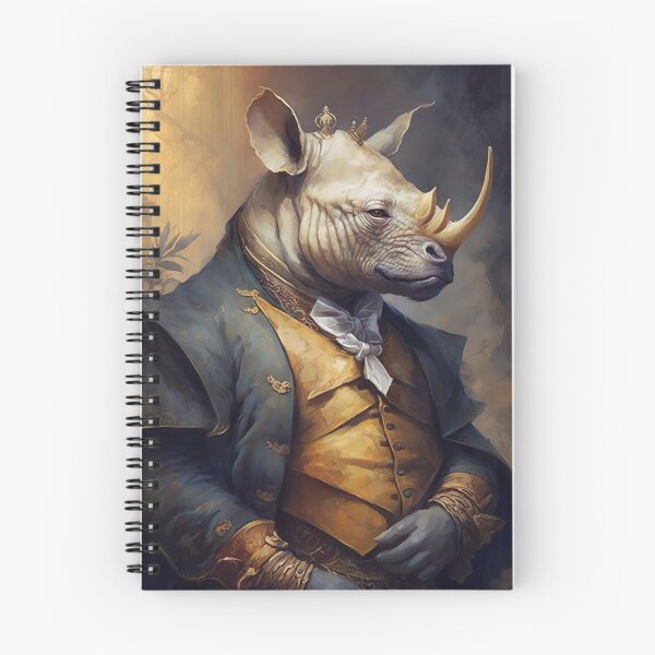 Item preview, RHINOCEROS Portrait, Pet Portrait Royal, Renaissance Animal Painting,  Pet Lover Gif, AI art, Print Art designed and sold by XIX361ART.