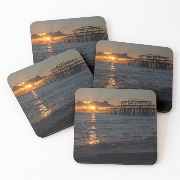 Item preview, The west pier at Brighton Beach at sunset designed and sold by Camille Bouchard.
