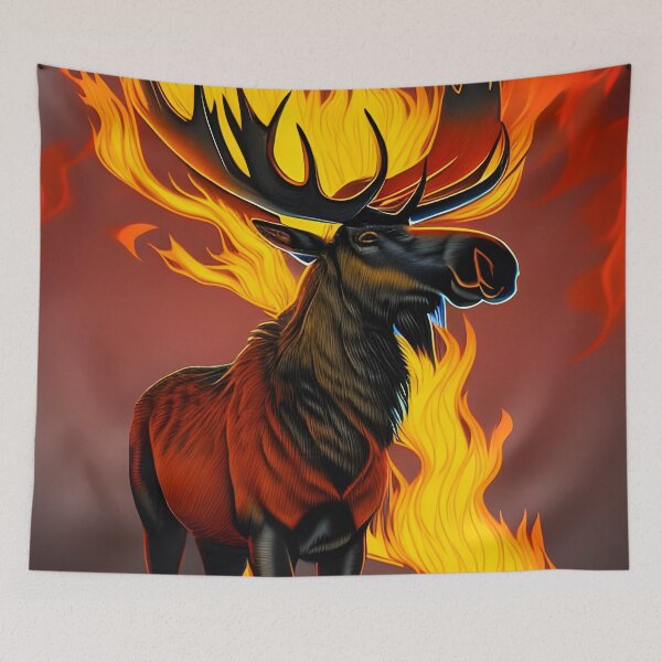 Item preview, Fire Moose, Ai Generated Art  designed and sold by ACC .