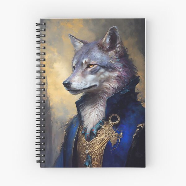Item preview, WOLF Portrait, Pet Portrait Royal, Renaissance Animal Painting,  Pet Lover Gif, AI art, Print Art designed and sold by XIX361ART.