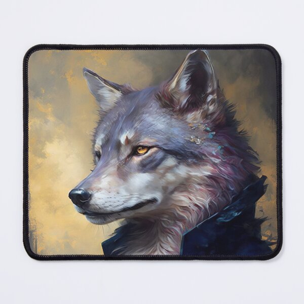 Item preview, WOLF Portrait, Pet Portrait Royal, Renaissance Animal Painting,  Pet Lover Gif, AI art, Print Art designed and sold by XIX361ART.
