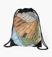 Barns and Houses Drawstring Bag