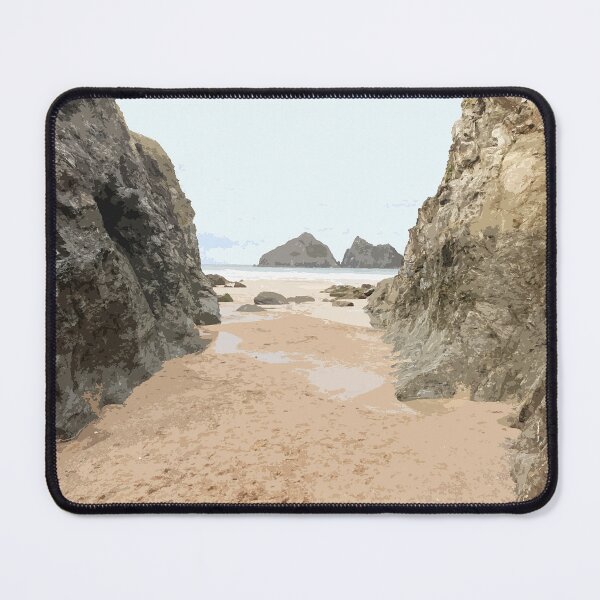 Item preview, Holywell Bay Cornwall. Cornish gift. Travel poster designed and sold by BarbaraGlebska.