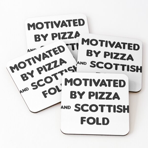 Item preview, Motivated by Pizza & Scottish Fold - Funny designed and sold by CheeseBlueprint.