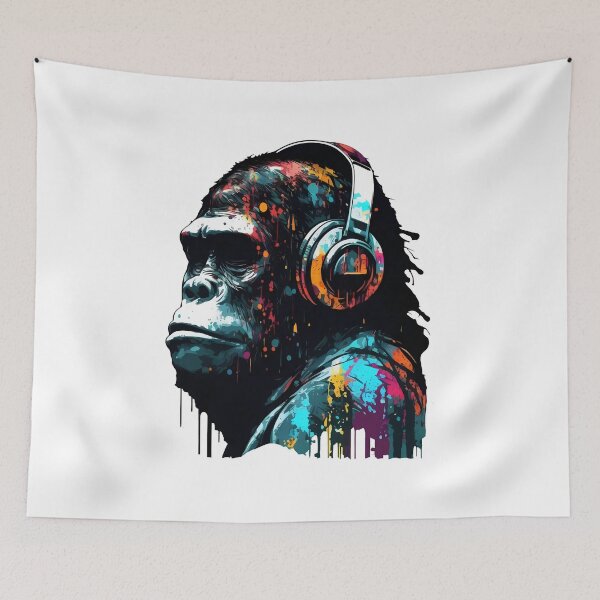 Item preview, The Monkey listens to music in style designed and sold by Melcu.