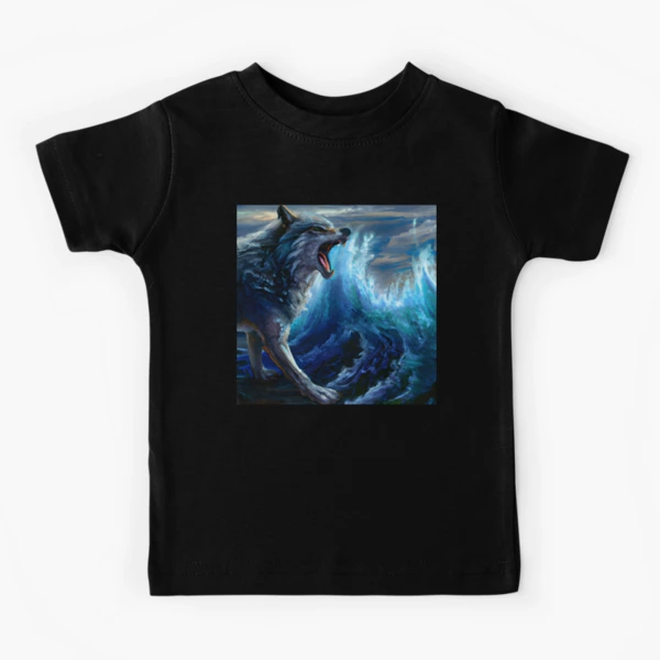 Water Wolf and Tidal Wave, Ai Generated Art 