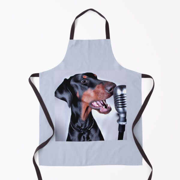 Item preview, Rock Star Doberman Pinscher Singing In A Microphone, Dog 19 designed and sold by LesTheArt.