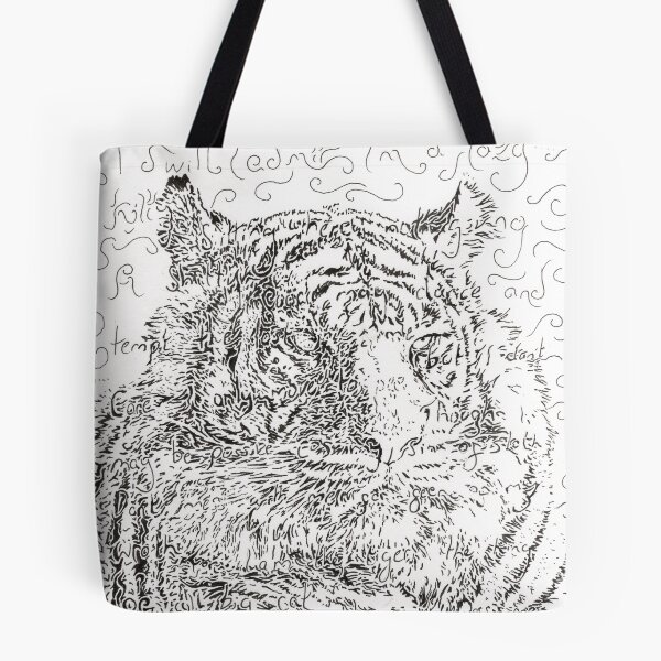Aperçu de l'œuvre un tigre dessiné avec des mots créée et vendue par JoeEJackson.