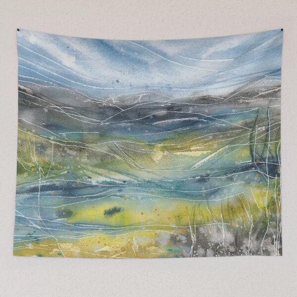 Item preview, Nature and landscapes, blue landscape, indigo sky designed and sold by anaozzart.