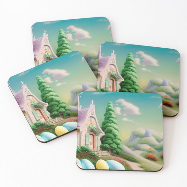 Item preview, Easter Eggs Surreal Fairytale Pastel Landscape designed and sold by DreamingAwake1.