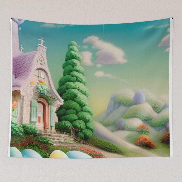 Item preview, Easter Eggs Surreal Fairytale Pastel Landscape designed and sold by DreamingAwake1.