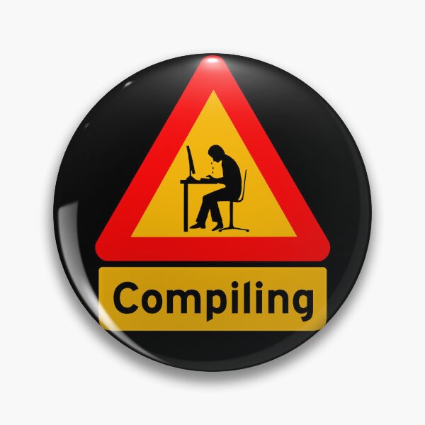 Item preview, 'Compiling' Computer Man Crying - Funny Road Sign Design designed and sold by Ridiculam Toga.