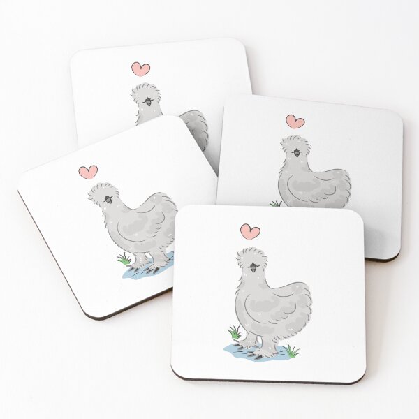 Item preview, LOVE Gray Grey Silkie Chicken  designed and sold by Lulupainting.