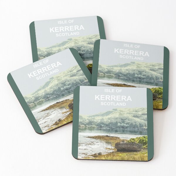Item preview, Isle of Kerrera Scotland. Scottish gift. Travel poster scottish highlands designed and sold by BarbaraGlebska.
