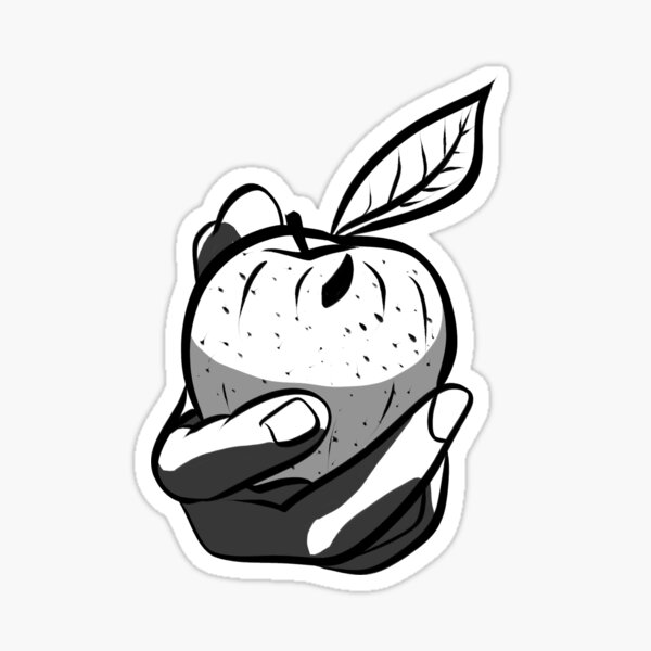 The Temptation of an Apple / Ink Drawing Sticker