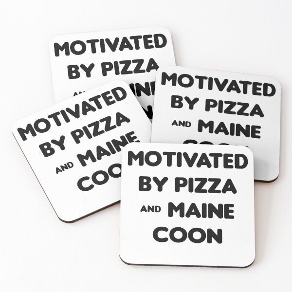 Item preview, Motivated by Pizza & Maine Coon - Funny designed and sold by CheeseBlueprint.