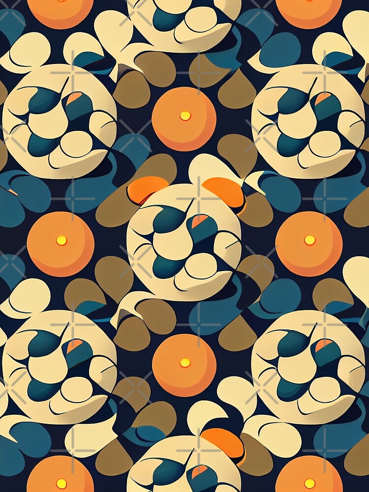 Thumbnail 3 von 3, Tuch, Cartoon Balanced Elegant Scandifornian Pattern Digital Painting designt und verkauft von CodeAndColors.