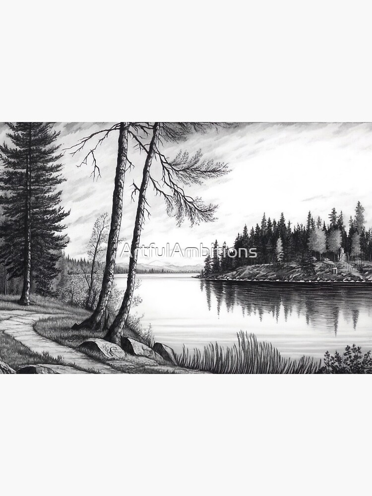 Nature Scenery Drawing With Pencil Colour