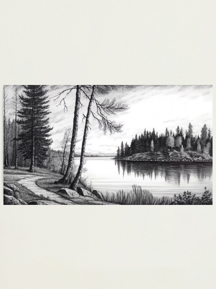 How to draw scenery with pencil step by step - Nature drawing easy - YouTube