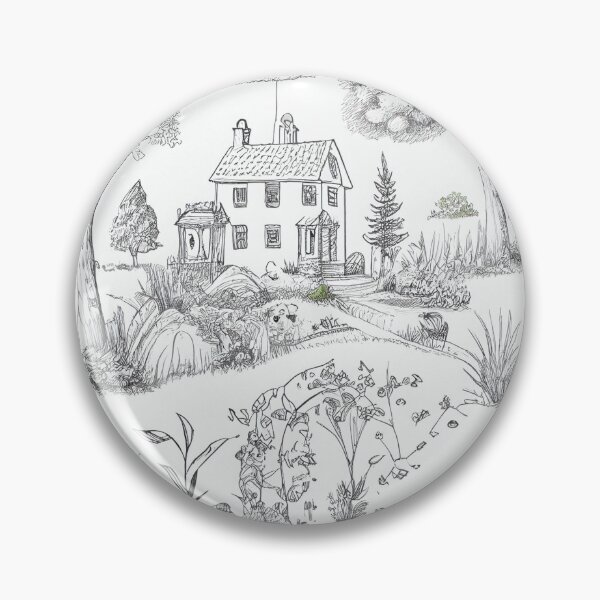 Artikelvorschau, Calming Cartoon White Sketched English Countryside Digital Painting entworfen und verkauft von CodeAndColors.