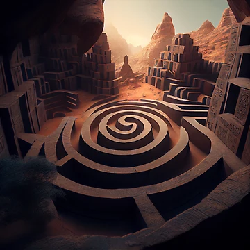 Vorschaubild zum Design The Maze of the Amulet Panorama Digital Painting von CodeAndColors