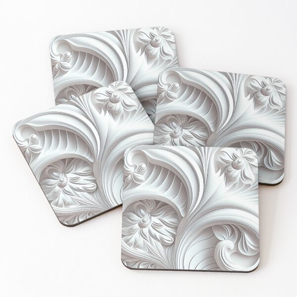 Item preview, Baroque Designer White Futuristic Modern Coastal P Digital Painting designed and sold by CodeAndColors.