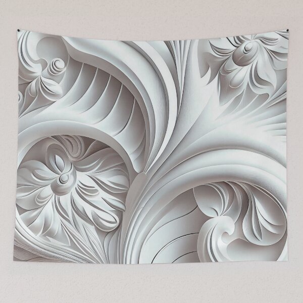 Item preview, Baroque Designer White Futuristic Modern Coastal P Digital Painting designed and sold by CodeAndColors.