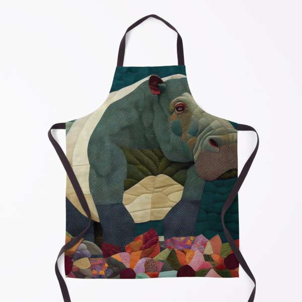 Aperçu de l'œuvre Hippo in the Marrow Quilt Digital Painting créée et vendue par CodeAndColors.