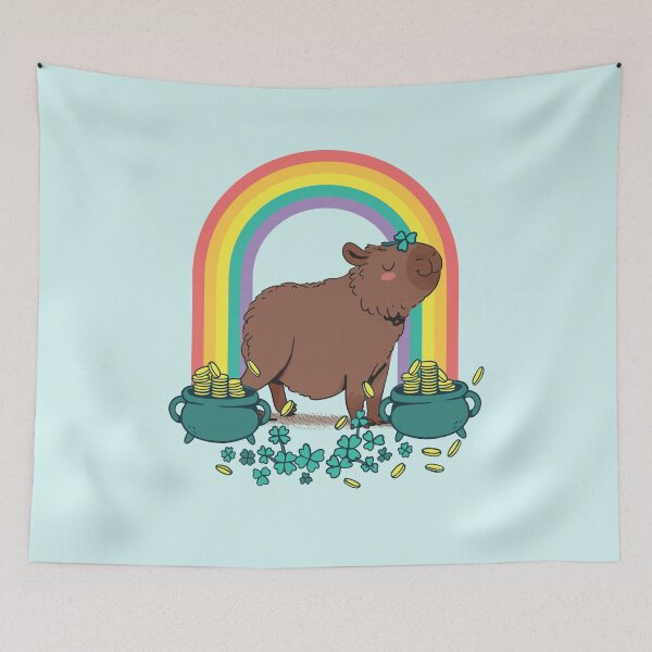 Item preview, Capybara St Patricks Day Rainbow designed and sold by MrEddie10.