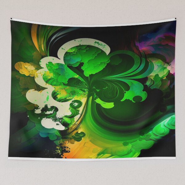 Item preview, St Patricks Day Artwork - Green abstract artwork designed and sold by Unwind-Art-Work.