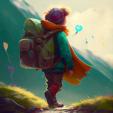 Aperçu de l'œuvre The Joyful Wanderer Digital Painting de CodeAndColors