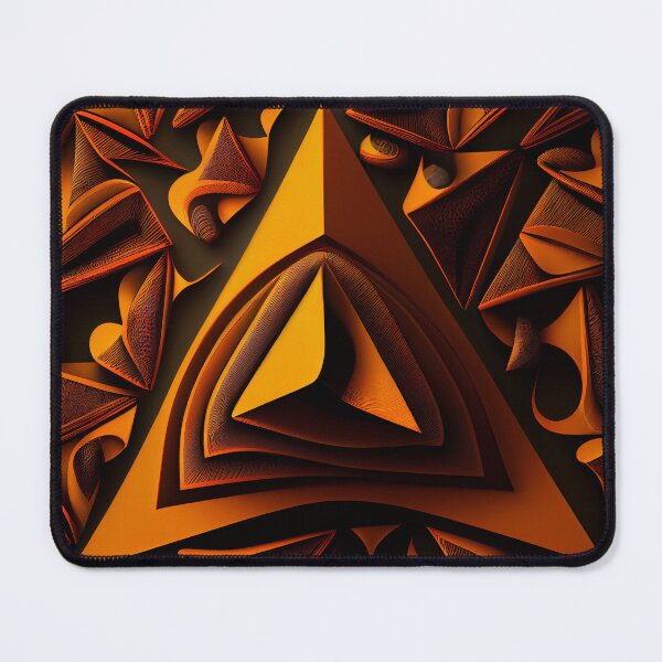 Artikelvorschau, Futuristic Triangular Orange Traditional Pattern Digital Painting entworfen und verkauft von CodeAndColors.